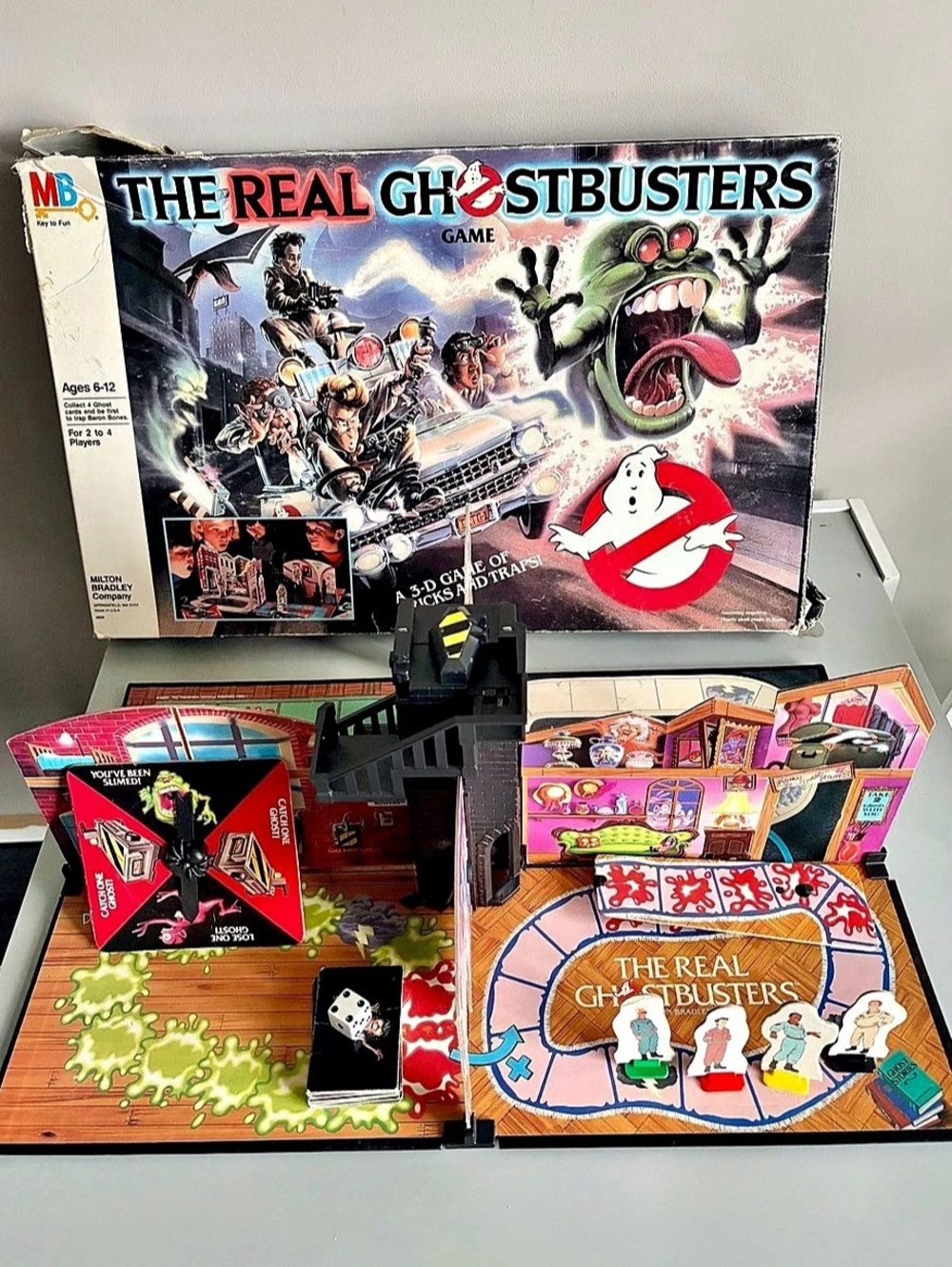 The Real Ghostbusters (1986) 3-D Action/Adventure Board Game by Milton Bradley